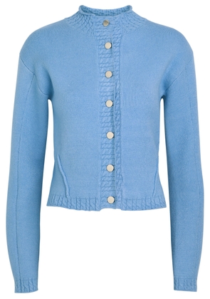 Never Fully Dressed Stud-embellished Knit Cardigan - Light Blue - L (UK14 / L)