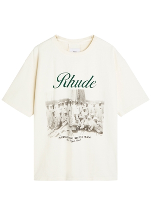 Rhude Virgin Islands Script Printed Cotton T-shirt - White - S