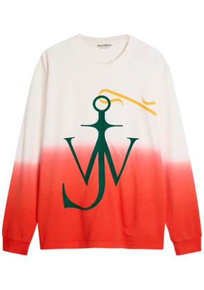 JW Anderson Dip Dye Anchor Embroidered Cotton T-shirt - Multicoloured 1 - S