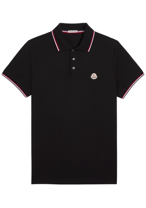 Moncler Logo-appliquéd Piqué Cotton Polo Shirt - Black - Xxl