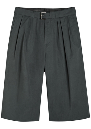 Dries Van Noten Preaches Belted Cotton Shorts - Dark Grey - 52 (W36 / XL)