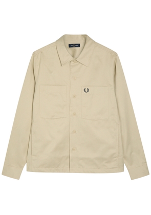 Fred Perry Logo-embroidered Cotton Overshirt - Ecru - XL