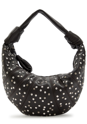 Lemaire Fortune Croissant Mini Studded Leather Shoulder bag - Chocolate - One Size