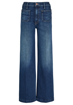 Mother Hustler Roller Skimp Patch Pockets Wide-leg Stretch-denim Jeans - Navy - 30 (W30 / UK12 / M)