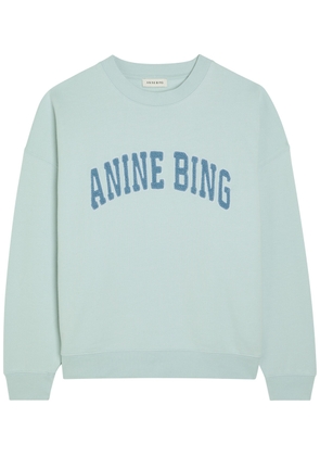 Anine Bing Miles Logo-appliquéd Cotton Sweatshirt - Light Blue - M (UK12 / M)