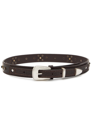 Lemaire Western Studded Grained Leather Belt - Dark Brown - 90 (UK 14 / XL)