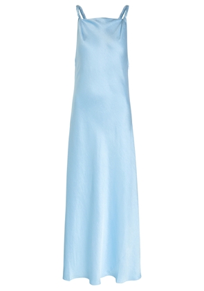 Polo Ralph Lauren Twisted Strap Detail Satin Maxi Dress - Light Blue - 4 (UK8 / S)