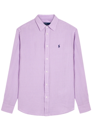 Polo Ralph Lauren Logo-embroidered Linen Shirt - Lilac - S (UK8-10 / S)