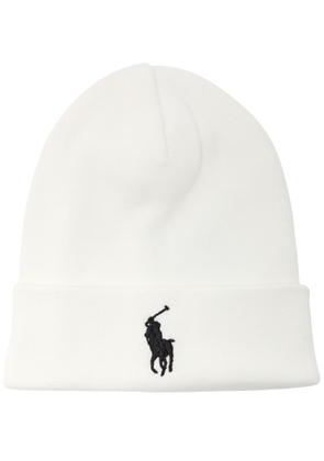 Polo Ralph Lauren Logo-embroidered Cotton Beanie - Cream - One Size