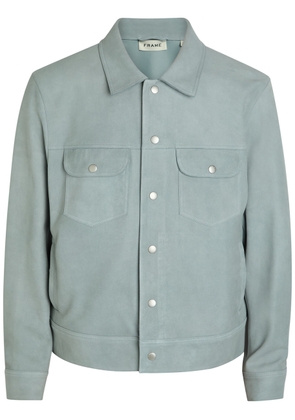 Frame Suede Trucker Jacket - Light Blue - S