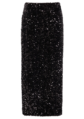 Vince Sequin-embellished Velvet Midi Skirt - Black - 2 (UK6 / XS)