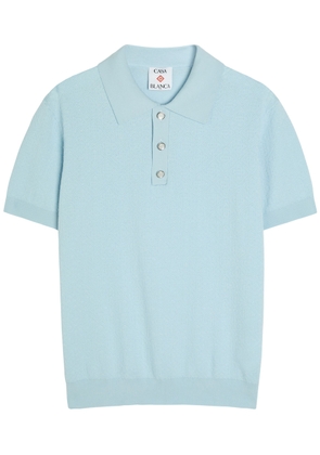 Casablanca Logo-monogrammed Cotton-blend Polo Shirt - Light Blue - S