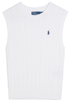 Polo Ralph Lauren Cable-knit Cotton Vest - White - S (UK8-10 / S)