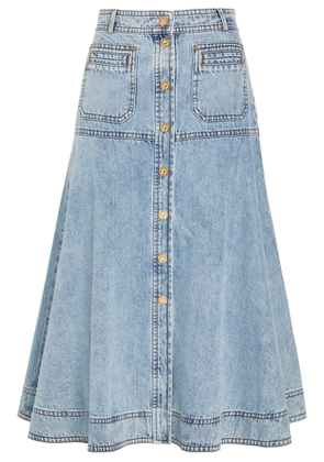 Zimmermann Panelled Denim Midi Skirt - Light Blue - 4 (UK 16 / XL)