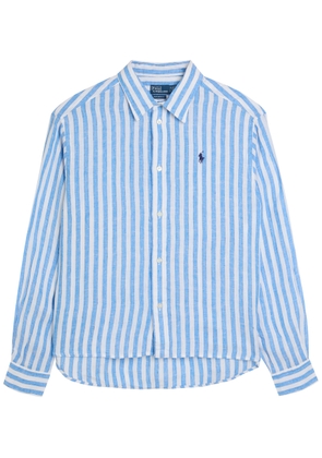 Polo Ralph Lauren Striped Linen Shirt - Blue - L (UK14 / L)