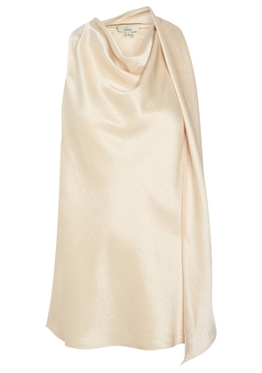 Vince Draped Scarf-effect Satin top - Cream - S (UK8-10 / S)