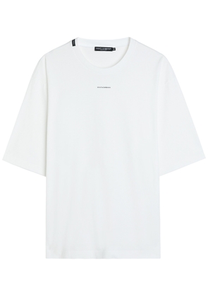 Dolce & Gabbana Logo-appliquéd Cotton T-shirt - White - M