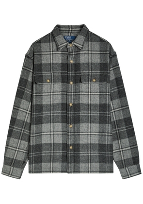 Polo Ralph Lauren Plaid Wool Overshirt - Navy - XL