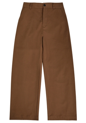 Studio Nicholson Bosworth Curved-leg Cotton Trousers - Brown - L
