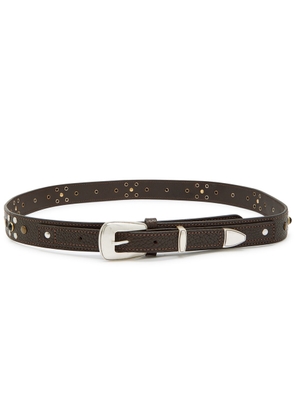 Lemaire Western Studded Grained Leather Belt - Brown - 95 (M)