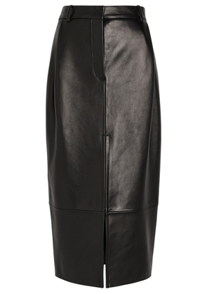 Khaite Anden Leather Midi Skirt - Black - 6 (UK10 / S)
