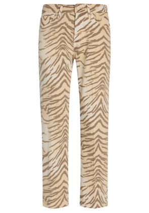Good American Vintage Straight Ankle Tiger-print Jeans - Multicoloured - 31 (W31 / UK14 / L)