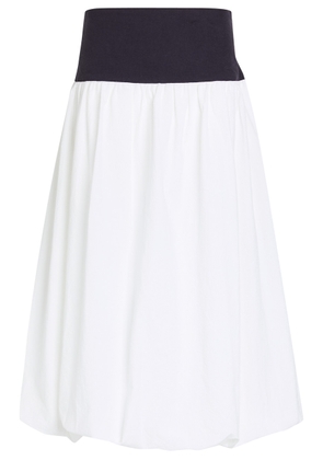 Les Vacances D'irina Jupe Bouffante Pleated Cotton Midi Skirt - White - 1 (XS / S)