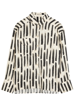 Akyn Robbie Printed Tencel Shirt - Cream - S (UK8-10 / S)