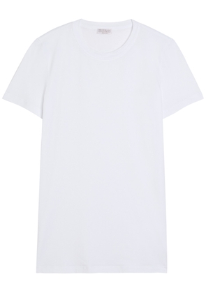 Brunello Cucinelli Crew-neck Stretch-cotton T-shirt - White - L (UK14 / L)