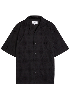 Wax London Didcot Embroidered Cotton Shirt - Black - S