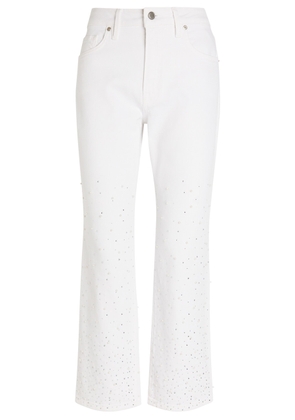 Good American Good Icon Pearl-embellished Straight-leg Jeans - White - 25 (W25 / UK6 / XS)