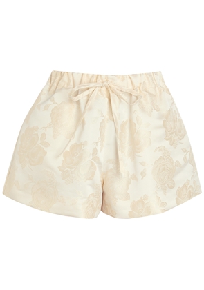 Simone Rocha Floral-jacquard Satin Shorts - Cream - 6 (UK6 / XS)