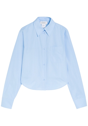 Sportmax Pleated Cotton-blend Poplin Shirt - Light Blue - 8 (UK8 / S)