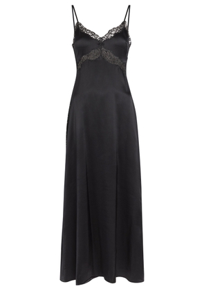 Reformation Ericka Lace-trim Silk Midi Slip Dress - Black - 8 (UK12 / M)