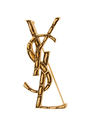 Saint Laurent Opyum Sculpted Metal Brooch - Gold - One Size