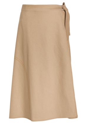 MM Rane Cotton-blend Midi Wrap Skirt - Beige - XS (UK6 / XS)