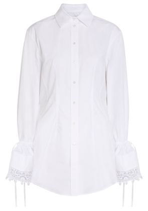 Erdem Lace-trimmed Cotton-poplin Shirt - White - 10 (UK10 / S)