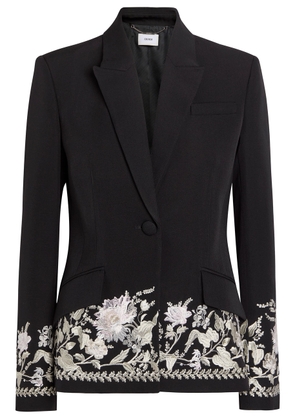 Erdem Floral-embroidered Wool Blazer - Black - 10 (UK10 / S)