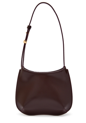 Jacquemus Le Petit Bisou Glossed Leather Shoulder bag - Burgundy - One Size