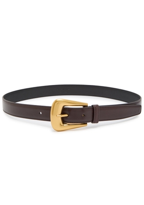 Saint Laurent Cintura Leather Belt - Chocolate - 80 (UK 10 / M)