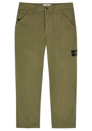 Stone Island Cotton Ripstop Straight-leg Cotton Trousers - Green - 30 (W30 / S)