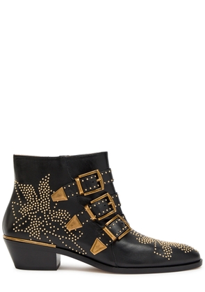 Chloe Susanna 40 Studded Nappa Leather Ankle Boots - Black - 36 (IT36 / UK3)