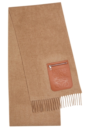 Loewe Anagram Wool-blend Scarf - Beige - One Size