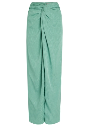 Blaze Milano Konik Twist Silk Maxi Skirt - Teal - 1 (UK8 / S)
