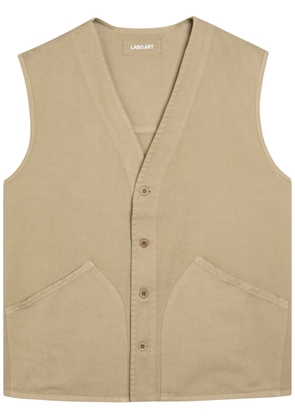 Labo.art V-neck Cotton Vest - Taupe - 4 (M)