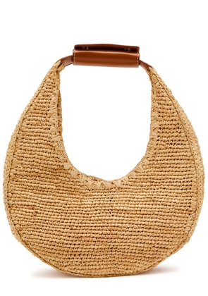 Staud Leather-trim Raffia Shoulder bag - Natural - One Size