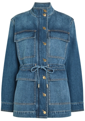 Veronica Beard Truman Drawstring Denim Jacket - Mid Blu - M (UK12 / M)