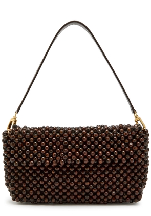 Staud Timmy Beaded Shoulder bag - Dark Brown - One Size