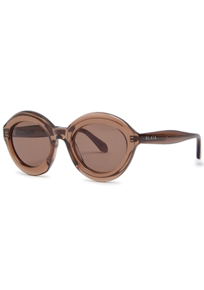 Alaïa Round-frame Sunglasses - Brown Brown - One Size