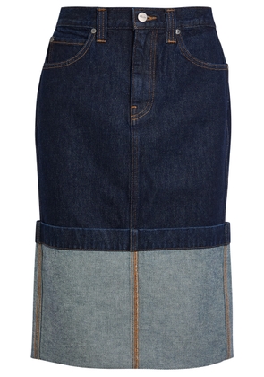 Khaite Kilian Turn-up hem Denim Skirt - Indigo - 27 (W27 / UK8-10 / S)